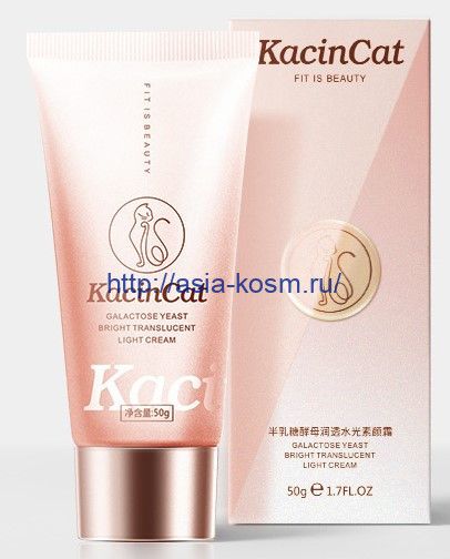 Moisturizing, transparent makeup cream KacinCat with galactose yeast(33715)