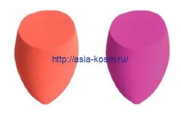 Makeup sponge “Drop” with a cut corner.